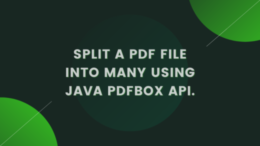 Split a PDF file into many using Java Pdfbox Api.