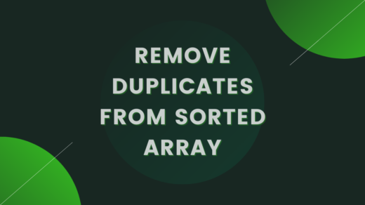 Remove Duplicates from Sorted Array